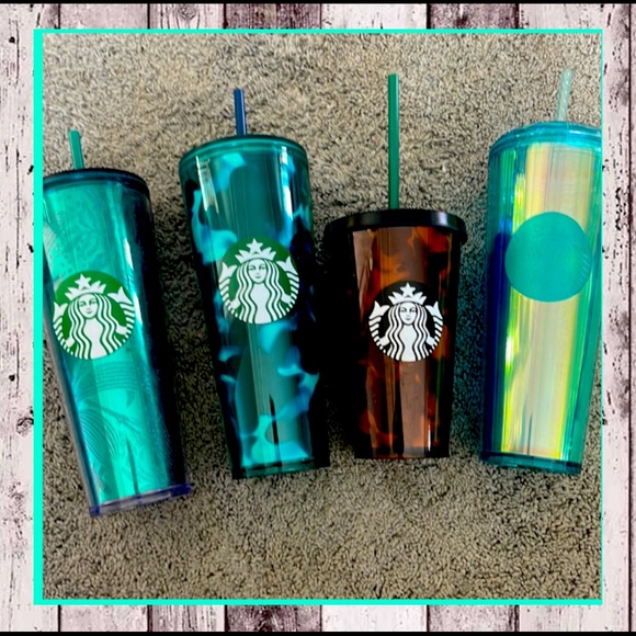 STARBUCKS Turquoise / Teal / Tortoise/ iridescent bundle